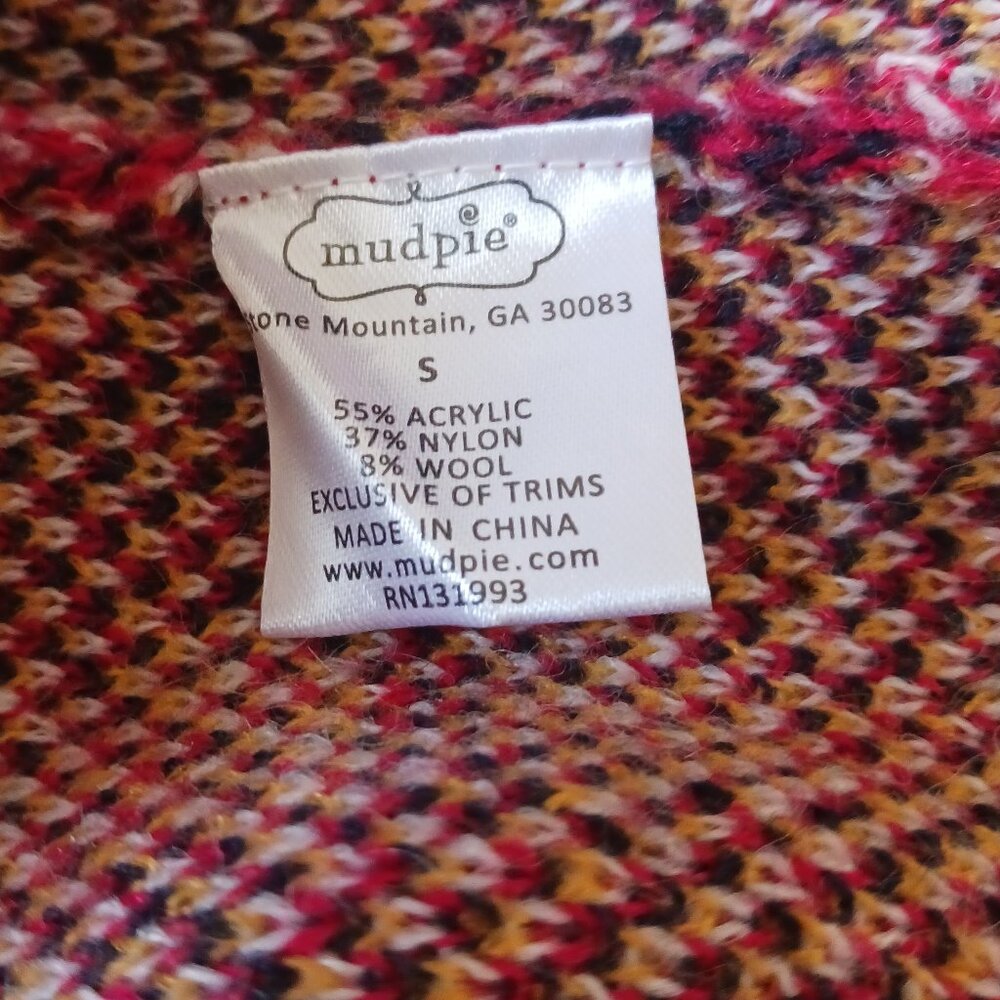 NWT Mudpie, Red Jenson Plaid, Mock, Pullover Sweater, Wide Sleeve, Sz Small Cozy - Picture 15 of 16